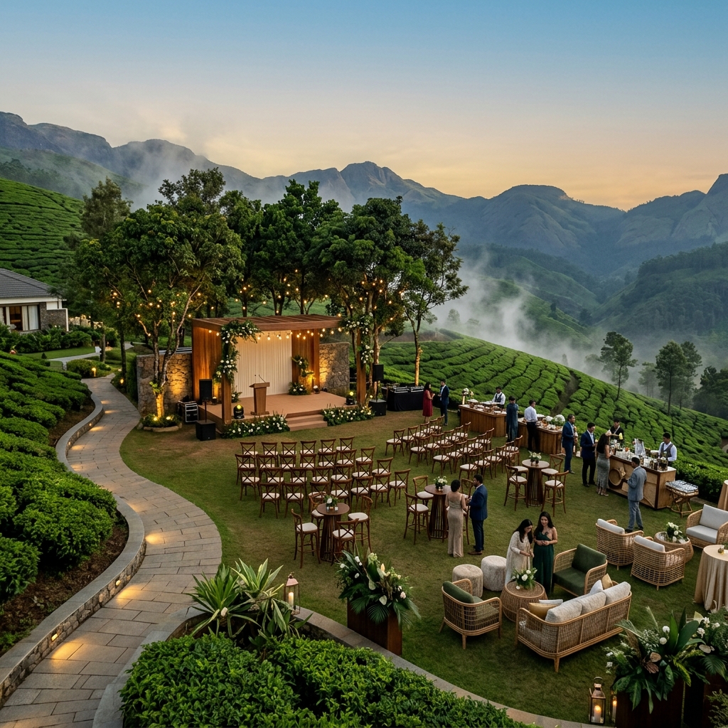 Luxury outdoor destination event in Munnar by Big Daddy Events